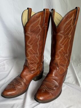 Kenny Rogers Leather Western Cowboy Boots Brown Men’s 10.5 D Rodeo Vintage